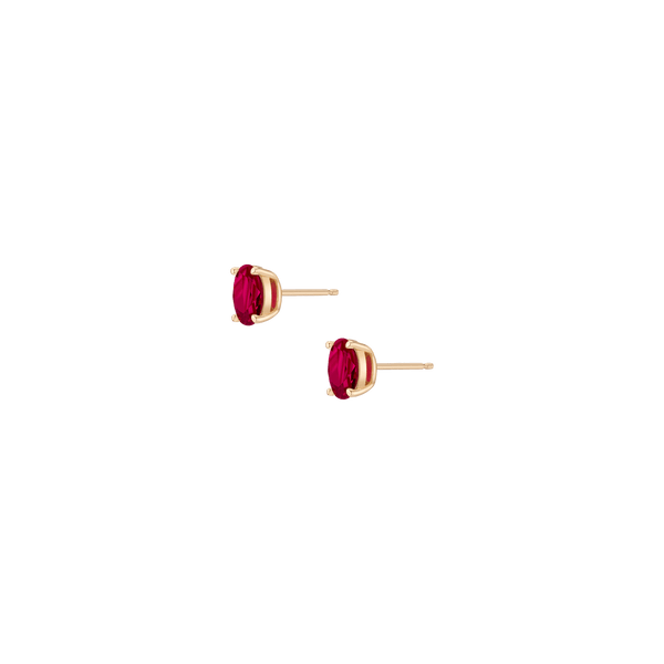 Oval Gemstone Solitaire Stud Earrings