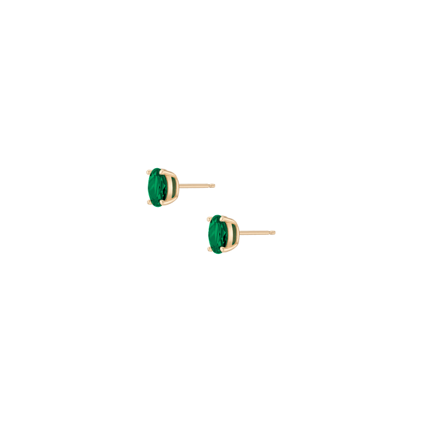 Oval Gemstone Solitaire Stud Earrings