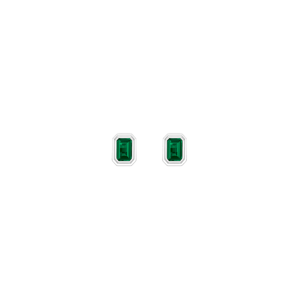 Mini Lab Grown Emerald Heirloom Stud Earrings