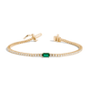Lab Grown Diamond Tennis Bracelet with Emerald
