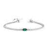 Lab Grown Diamond Tennis Bracelet with Emerald