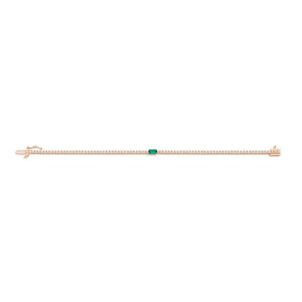 Lab Grown Diamond Tennis Bracelet with Emerald