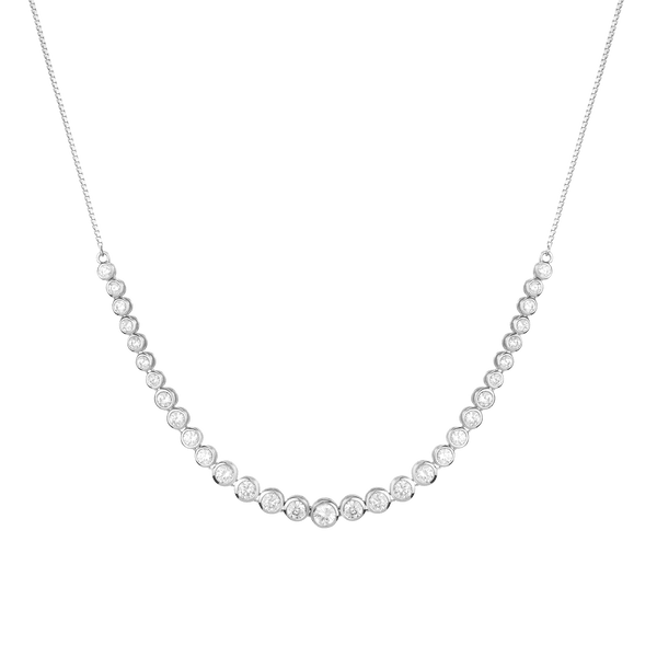 Graduated Lab Grown Diamond Bezel Necklace