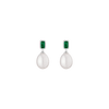 Lab Grown Emerald Heirloom Pearl Drop Earrings