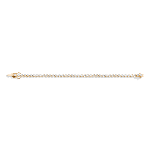 Lab Grown White Sapphire Three-Prong Tennis Bracelet