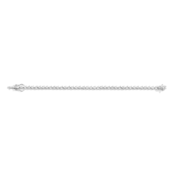 Lab Grown White Sapphire Three-Prong Tennis Bracelet
