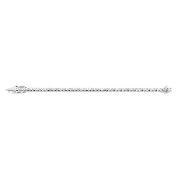Lab Grown White Sapphire Bezel Tennis Bracelet