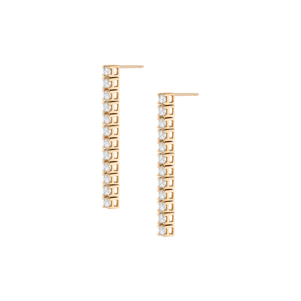 Lab Grown White Sapphire Tennis Earrings