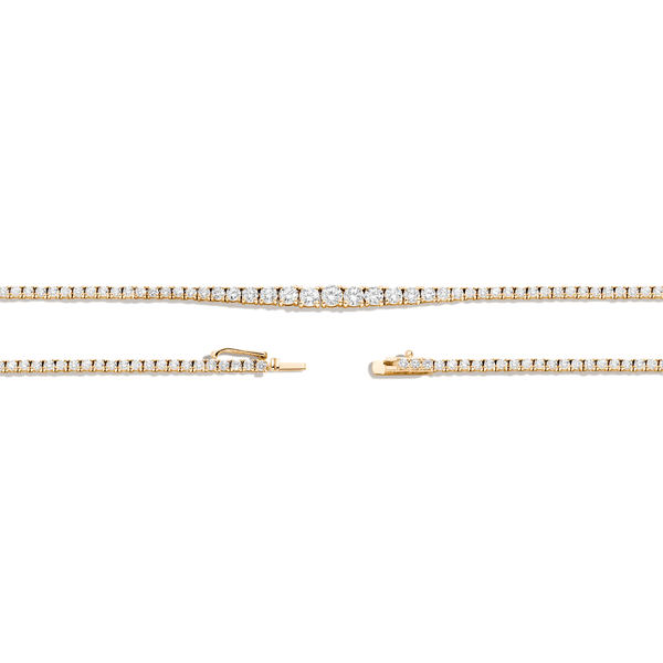 Lab Grown Diamond Graduated Modern Tennis Necklace