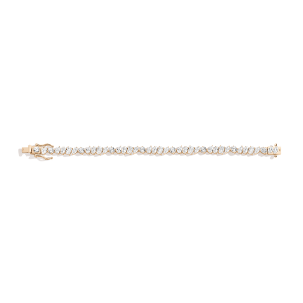 Lab Grown White Sapphire Mixed Shape Tennis Bracelet