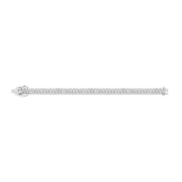 Lab Grown White Sapphire Double Row Tennis Bracelet