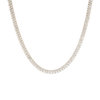 Lab Grown White Sapphire Double Row Tennis Necklace