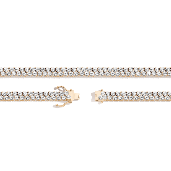 Lab Grown White Sapphire Double Row Tennis Necklace