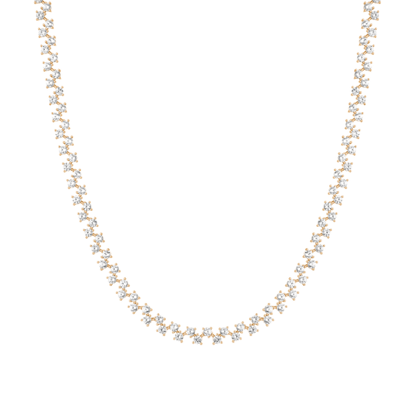 Floating Lab Grown White Sapphire Tennis Necklace
