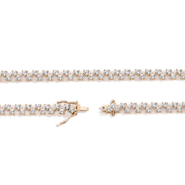 Floating Lab Grown White Sapphire Tennis Necklace
