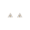 Lab Grown White Sapphire Trinity Stud Earrings