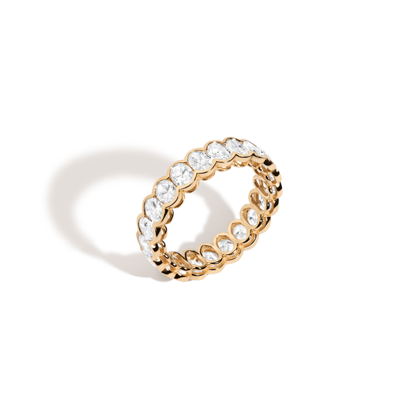 Oval Lab Grown Diamond Semi-Bezel Eternity Ring
