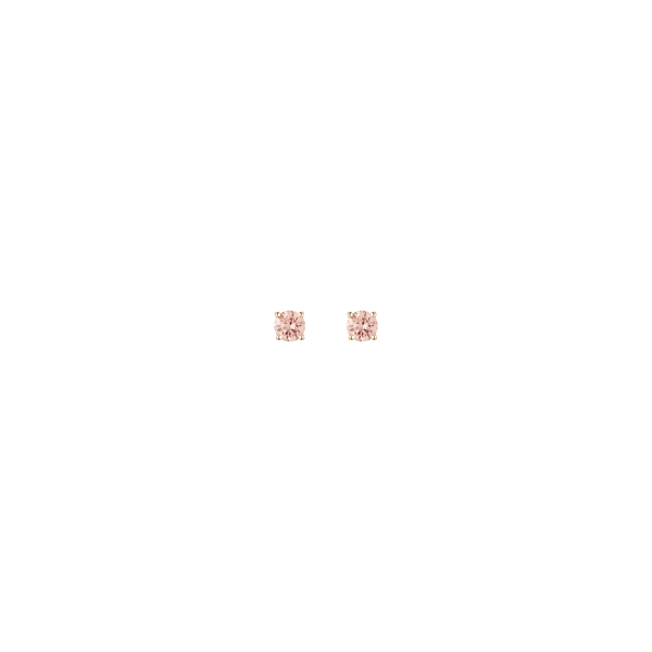 Lab Grown Pink Diamond Solitaire Stud Earrings