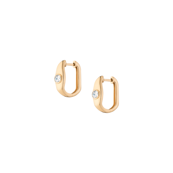 Chunky Lab Grown Diamond Oval Huggie Earrings