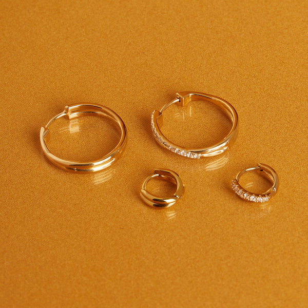 Diamond Crossover Huggie Earrings