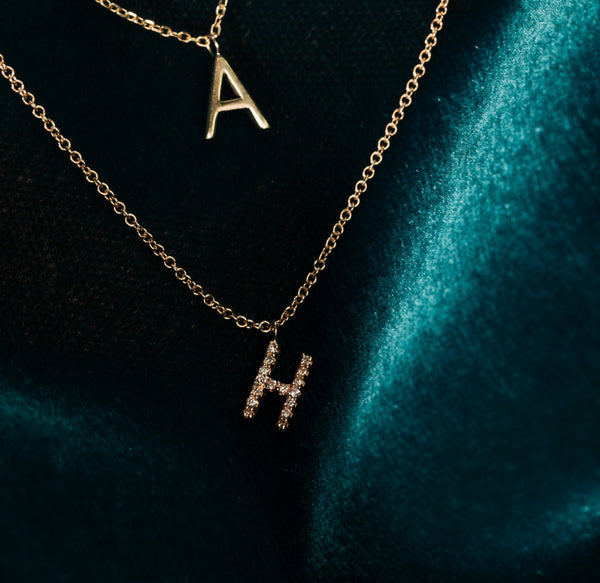 Classic Diamond Letter Necklace