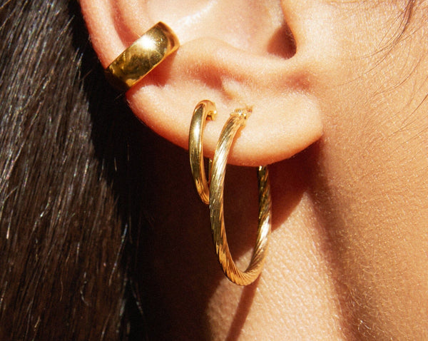 Thin Twisted Hoop Earrings