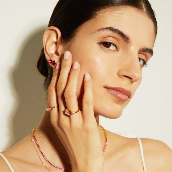 Oval Gemstone Solitaire Stud Earrings