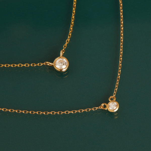 Medium Diamond Bezel Necklace