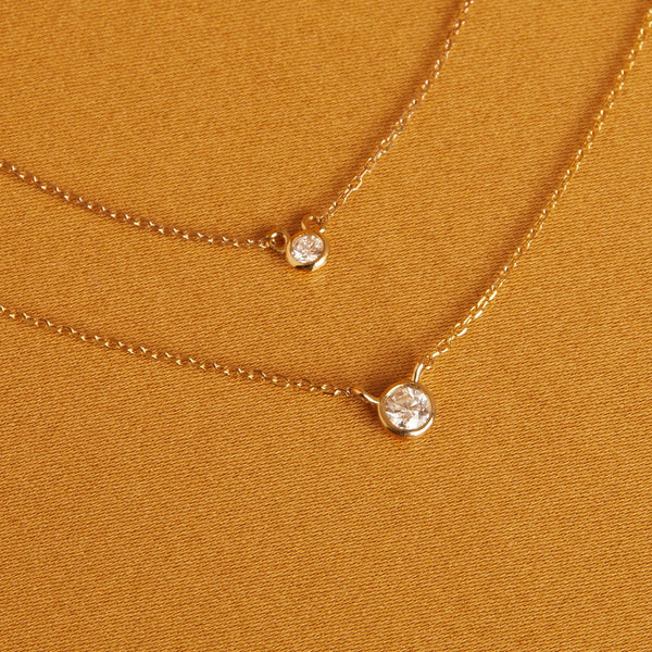 Medium Diamond Bezel Necklace
