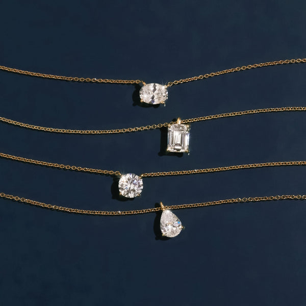 Emerald Gemstone Solitaire Necklace