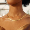 Solid Gold Herringbone Chain Necklace