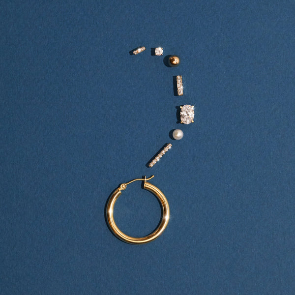 Round Gemstone Solitaire Stud Earrings
