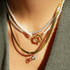 Solid Gold Herringbone Chain Necklace