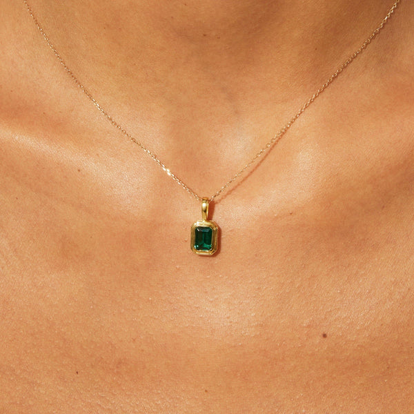 Lab Grown Emerald Heirloom Pendant