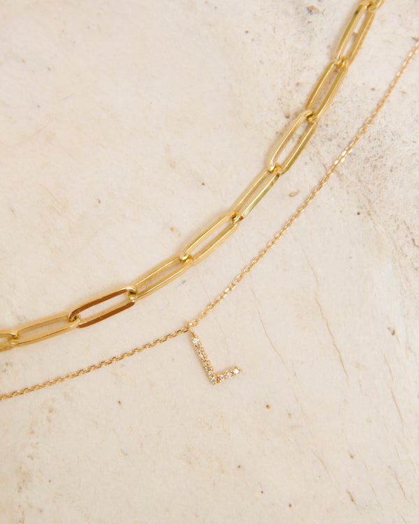 Classic Diamond Letter Necklace