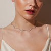 Lab Grown White Sapphire Wave Tennis Necklace