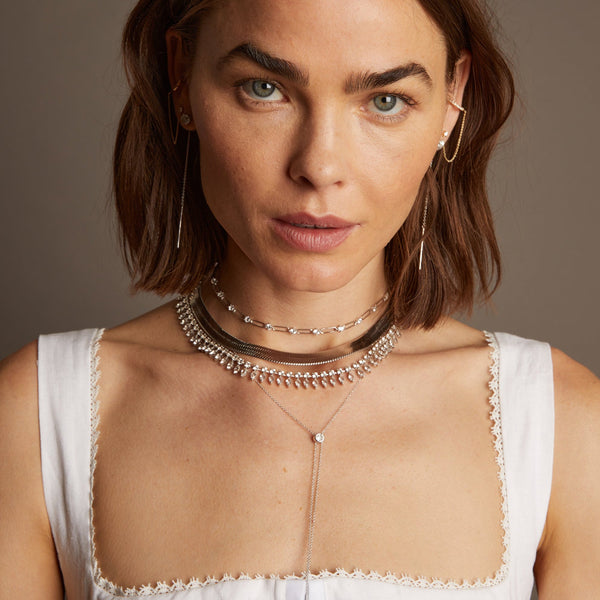 Aurate x Frye: Marquise Fringe Necklace