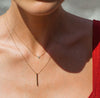 Short Gold Bar Drop Necklace