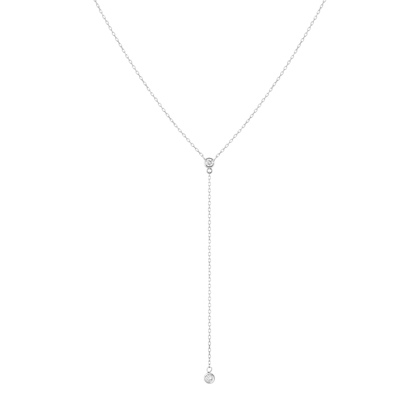 Diamond Bezel Lariat Necklace
