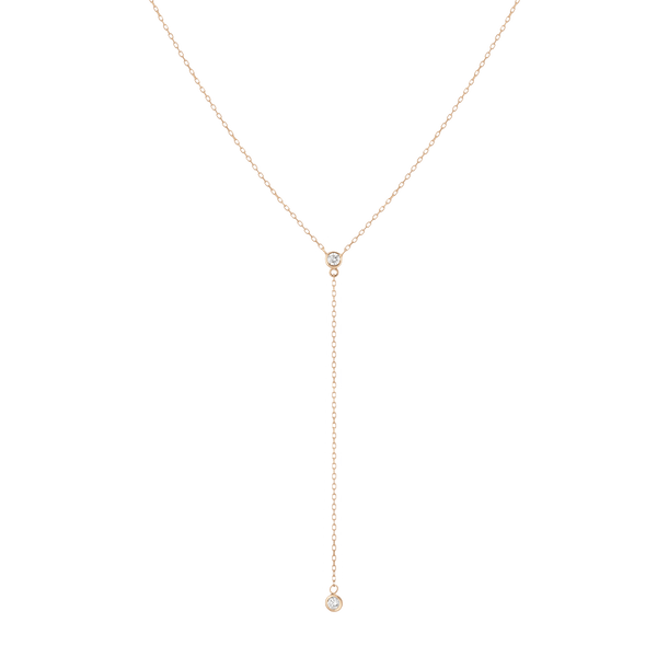 Diamond Bezel Lariat Necklace