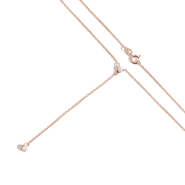 Diamond Bezel Lariat Necklace