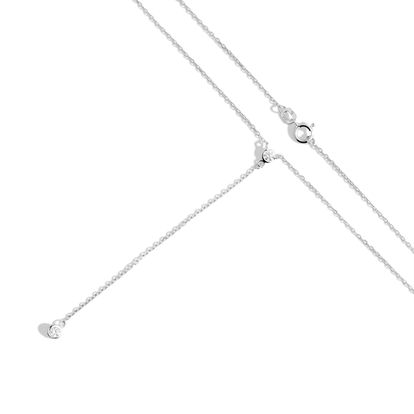 Diamond Bezel Lariat Necklace