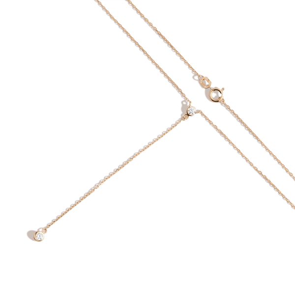 Diamond Bezel Lariat Necklace