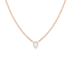 XL Lab Grown Diamond Pear Bezel Necklace