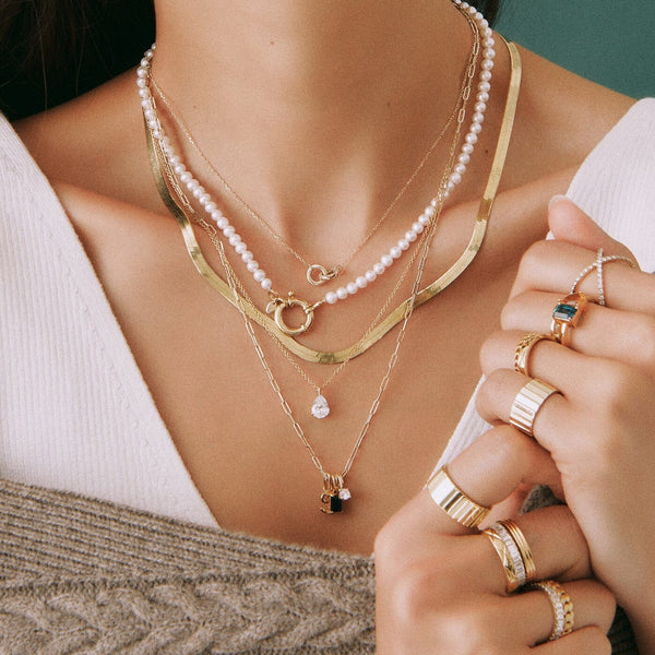 Pear Gemstone Solitaire Necklace