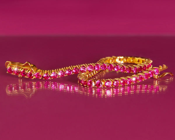 Lab Grown Red Ruby Tennis Bracelet - 6ct