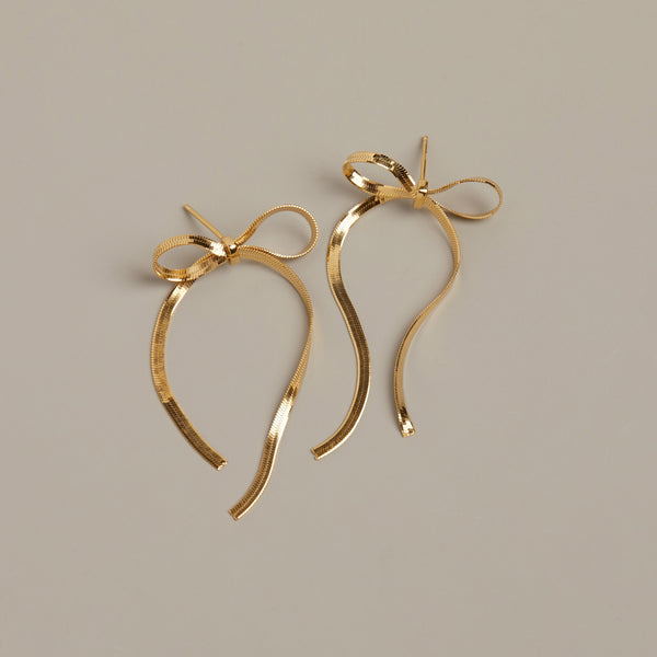 Herringbone Bow Earrings