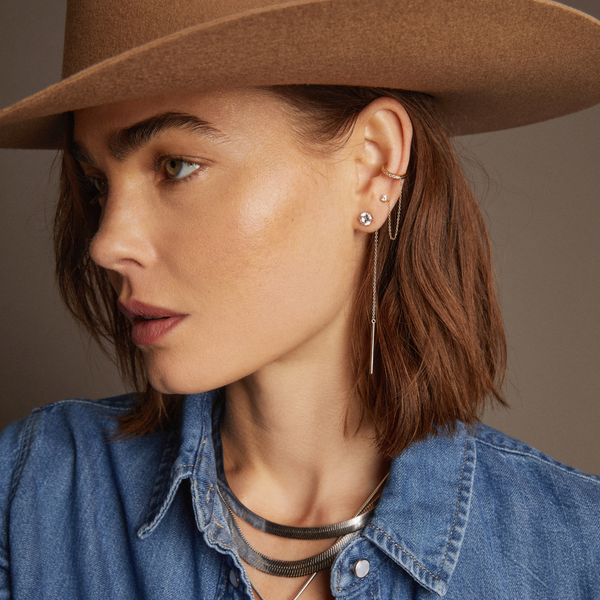 Aurate x Frye: Lab Grown Diamond Stud and Ear Cuff