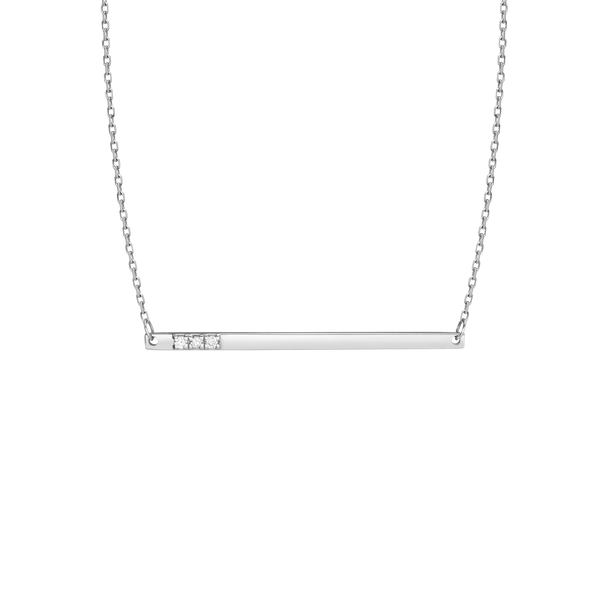 Gold Bar Necklace With Diamonds