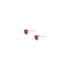 Lab Grown Pink Sapphire Heart Stud Earrings